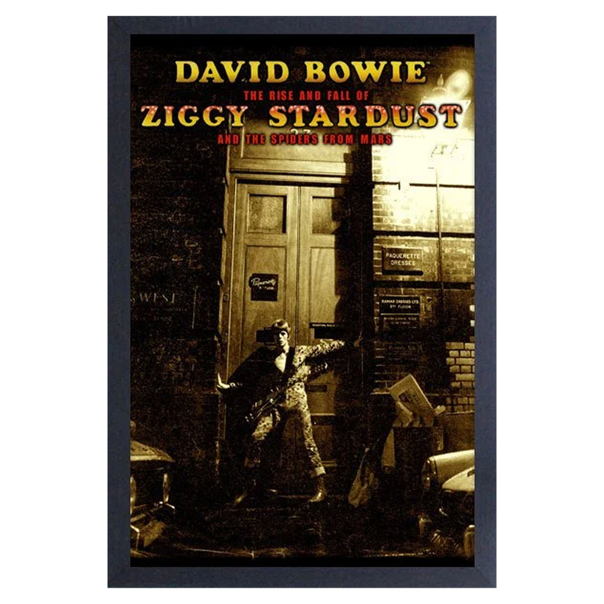 David Bowie Ziggy - Sepia Framed Wall Art Front