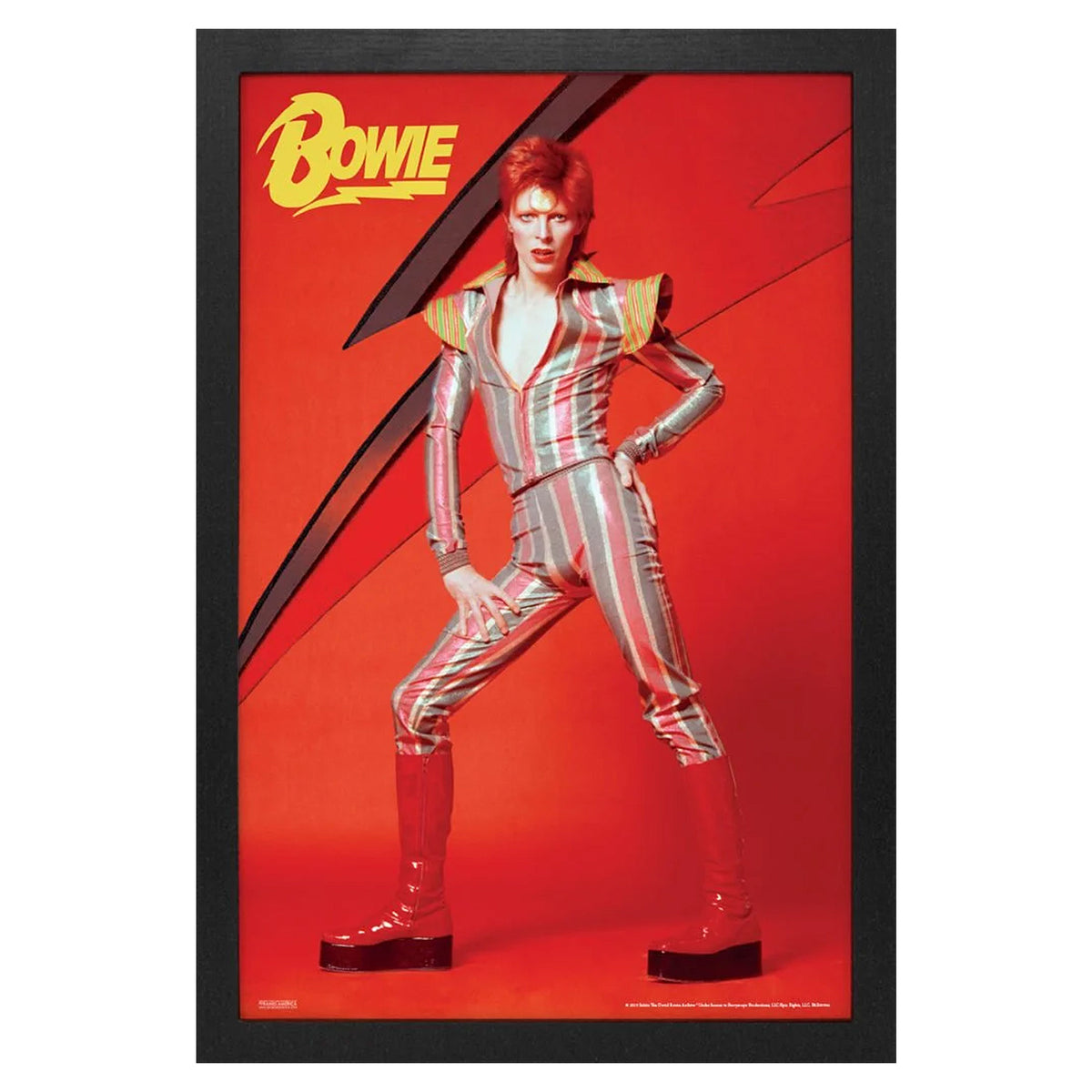 David Bowie Lightning Bolt Framed Wall Art Front