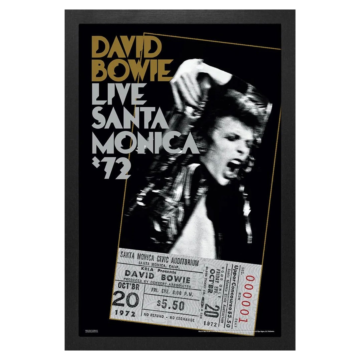 David Bowie Santa Monica 72 Framed Wall Art Front