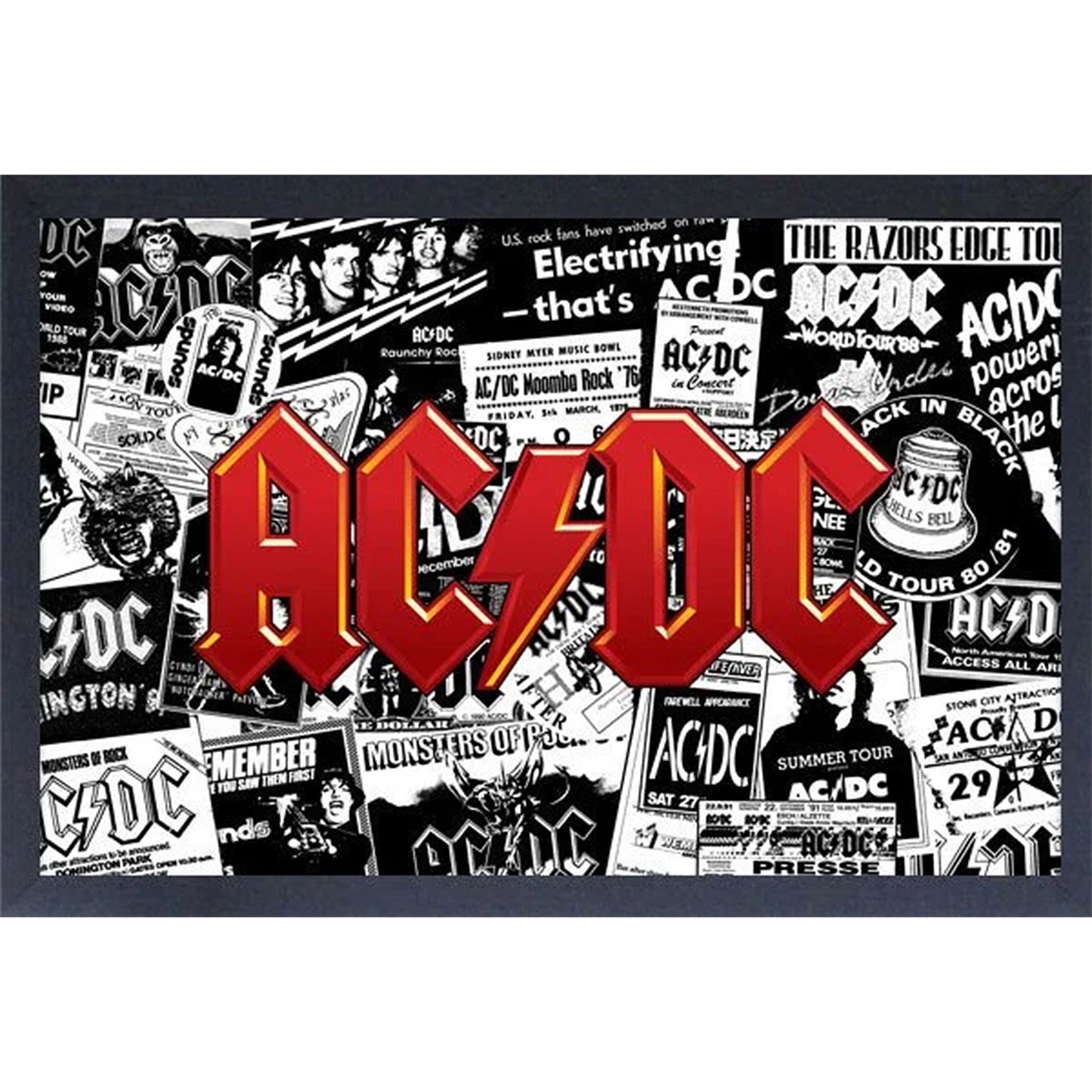AC/DC Collage Framed Wall Art Front