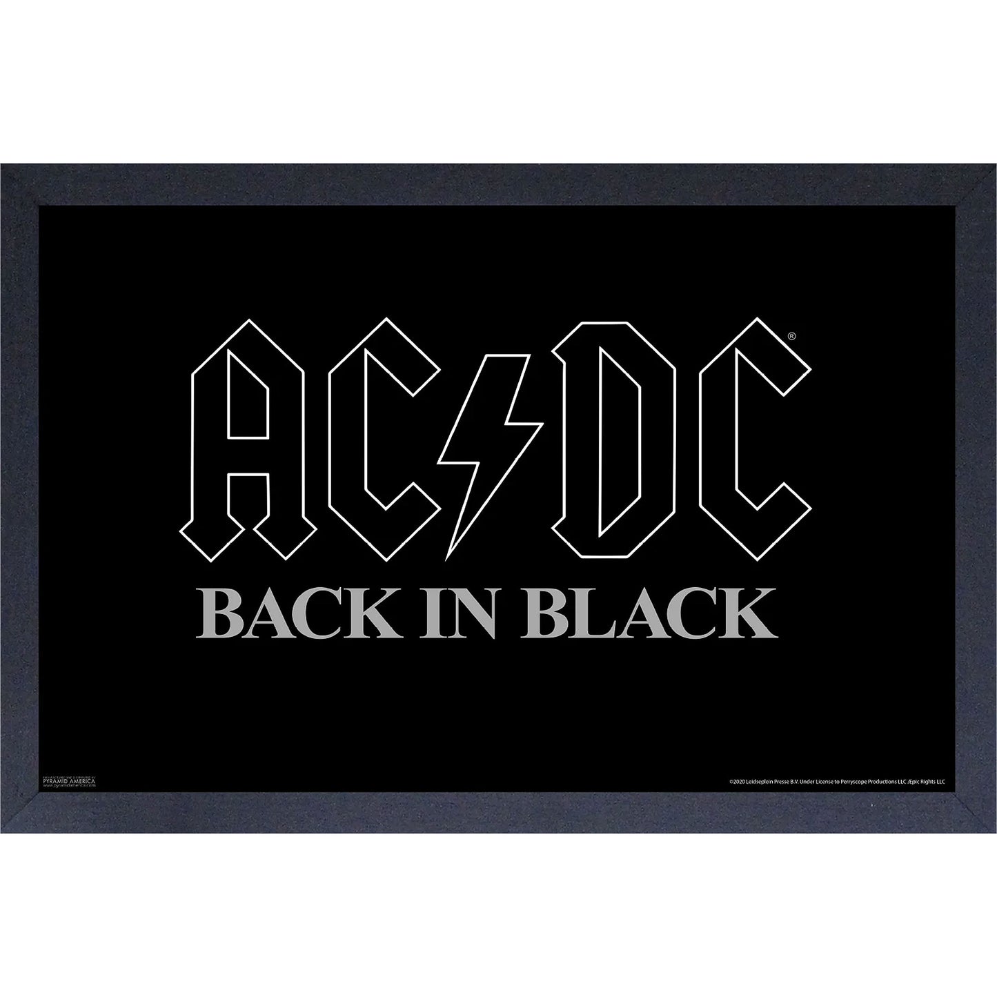 AC/DC Back in Black Framed Wall Art Front