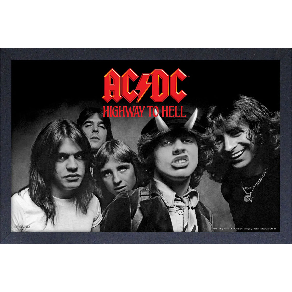 AC/DC Red Logo Framed Wall Art Front