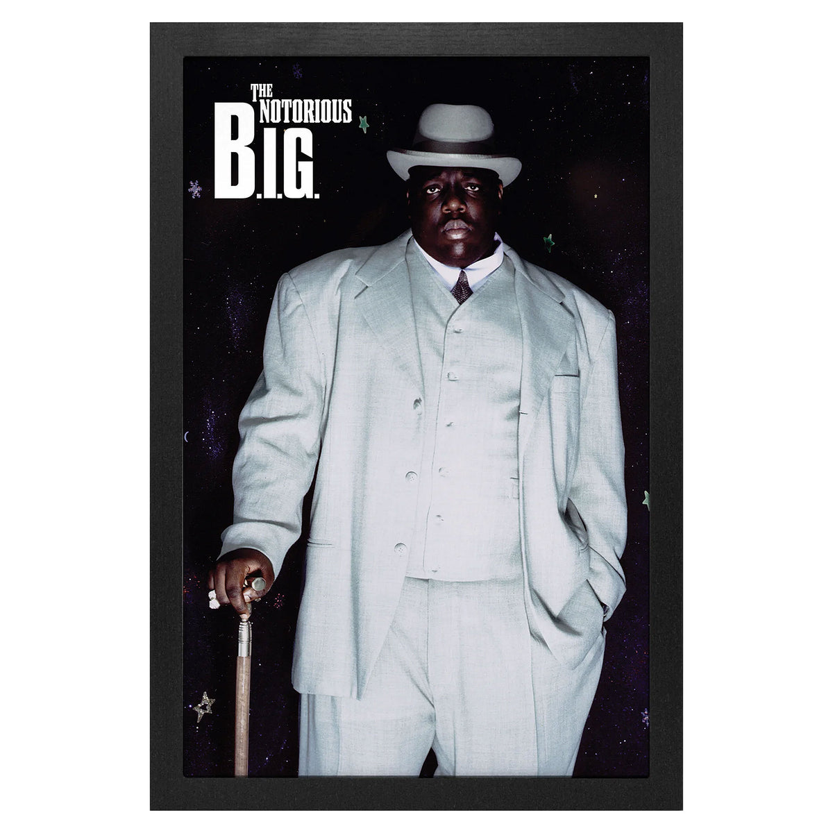Notorious B.I.G. White Suit Framed Wall Art Front