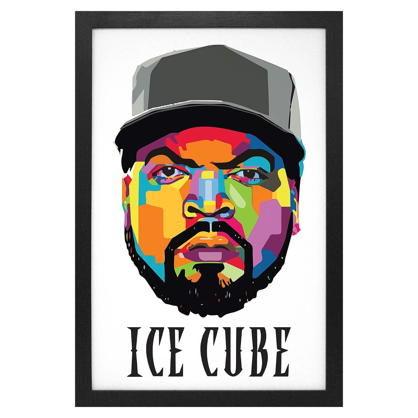 Ice Cube Vector Face Framed Wall Art Front
