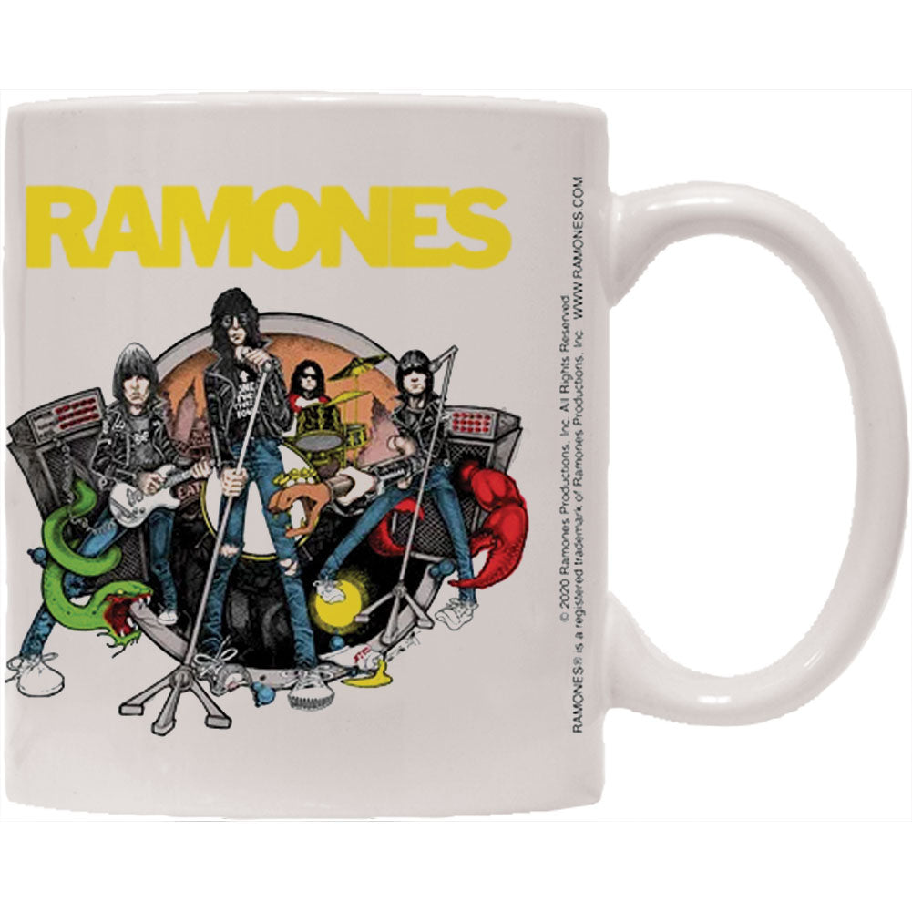 Ramones Band Sketch Coffee Mug Back