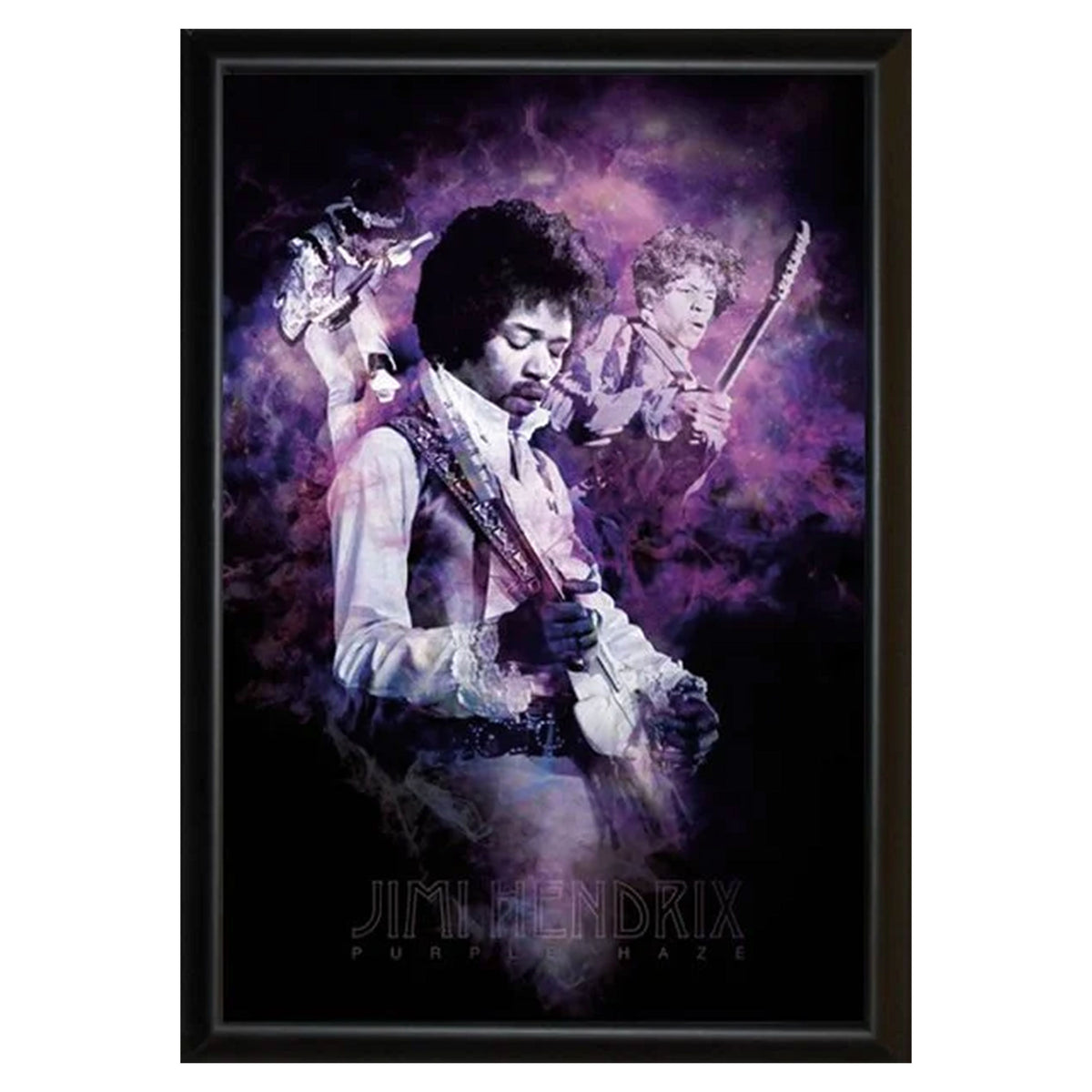 Jimi Hendrix Purple Haze Framed Wall Art Front