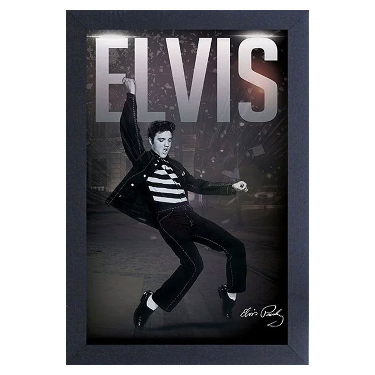 Elvis Presley Let's Rock! Framed Wall Art Front