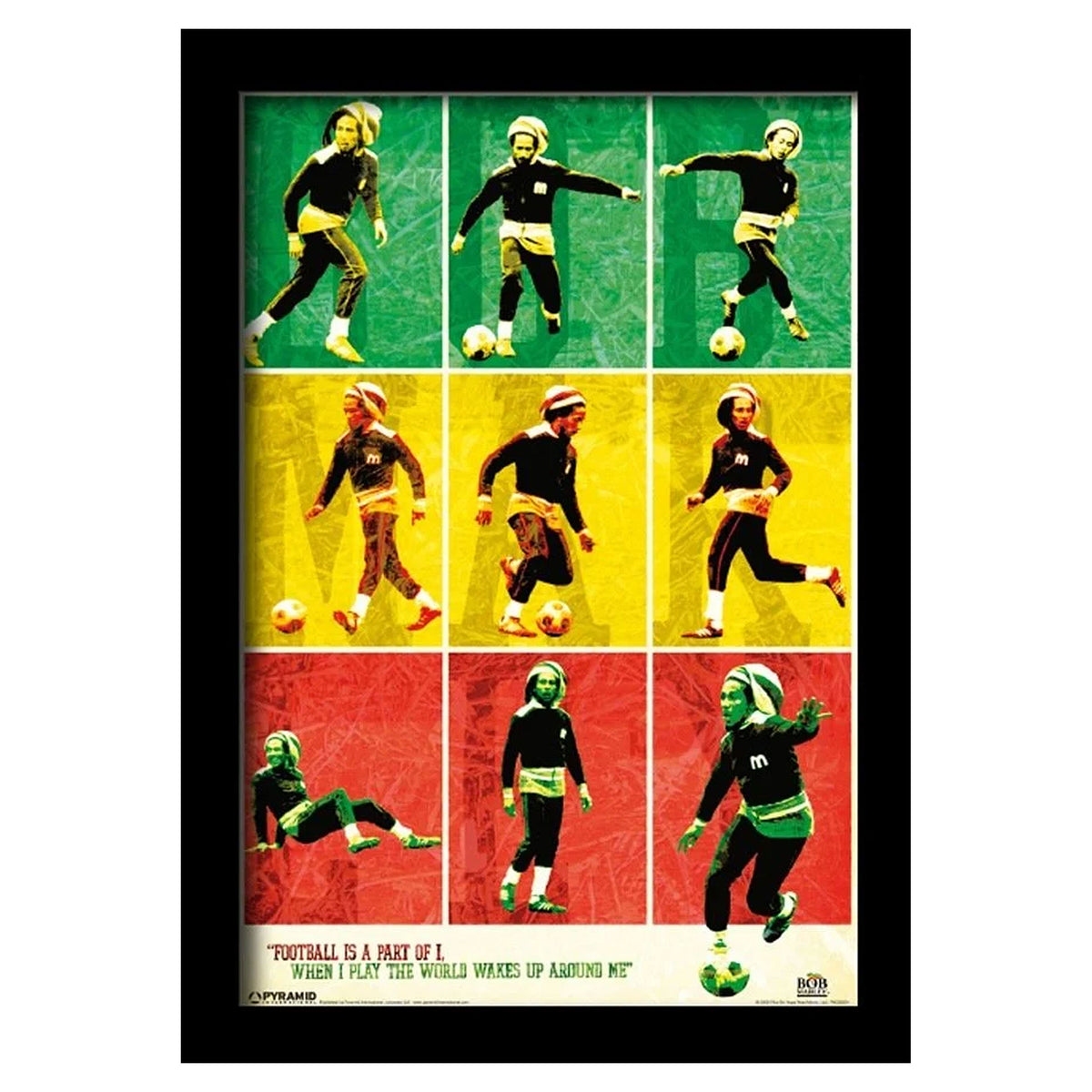 Bob Marley Football Framed Wall Art Front