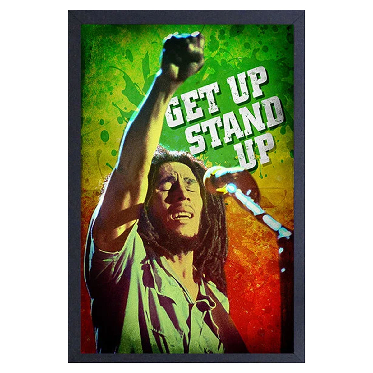 Bob Marley Get Up, Stand Up - Fist Framed Wall Art Front