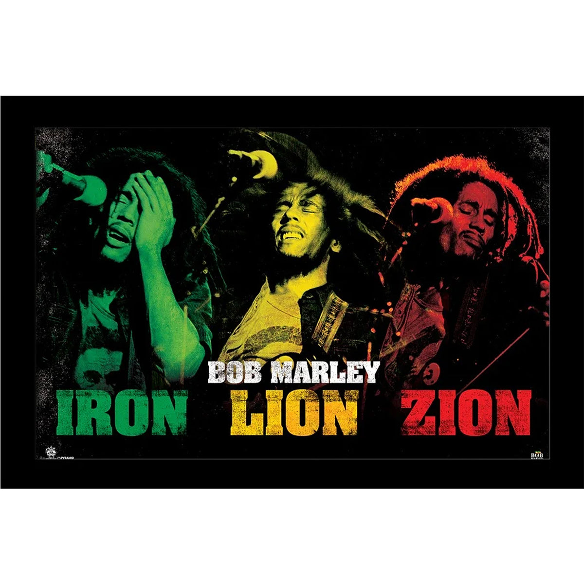 Bob Marley Iron Lion Zion Framed Wall Art Front