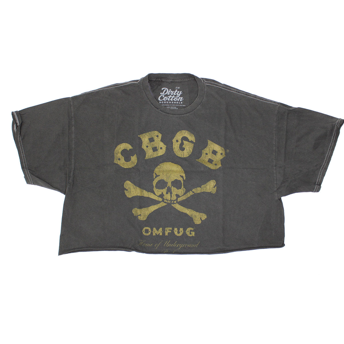 CBGB Skull Patch Oversize Crop Junior Top Front