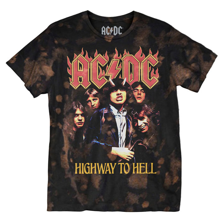 AC/DC Highway 1979 Bleach Splatter T-shirt Front