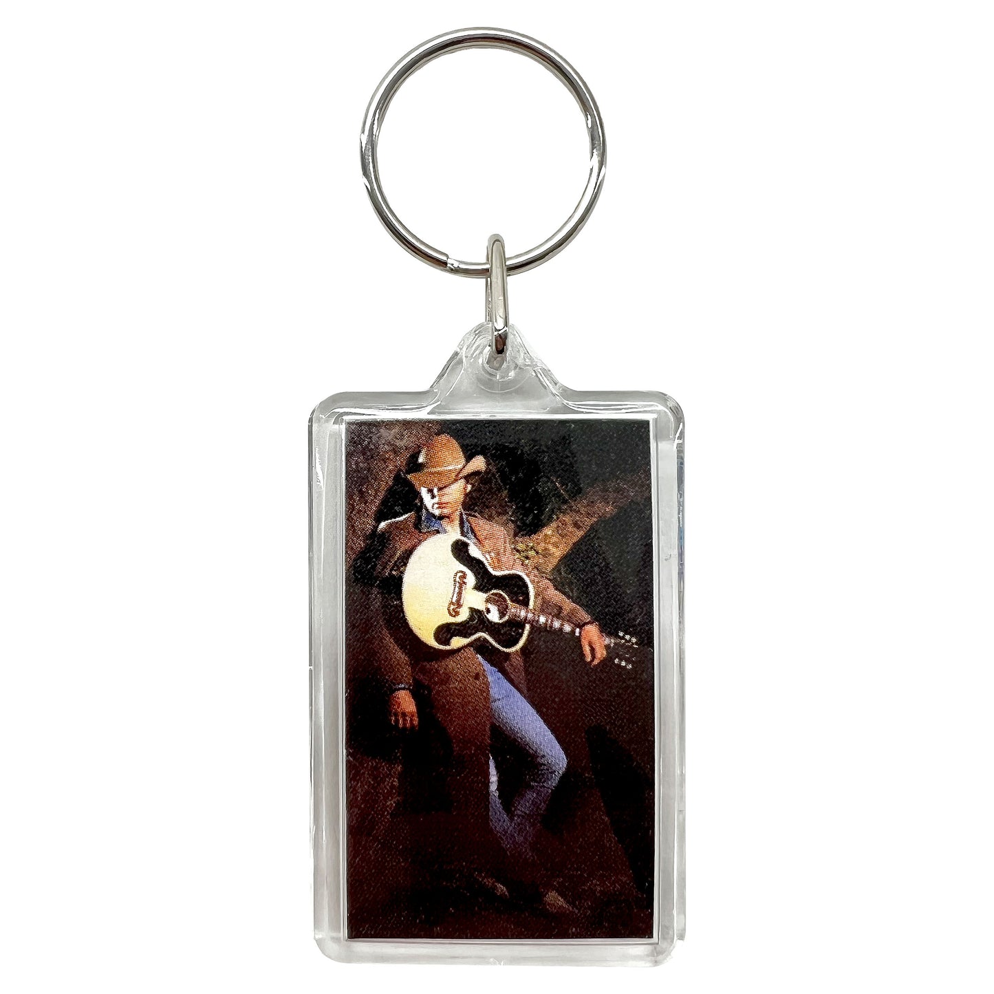 Dwight Yoakam Guitar Logo/Photo Plastic Key Chain Back