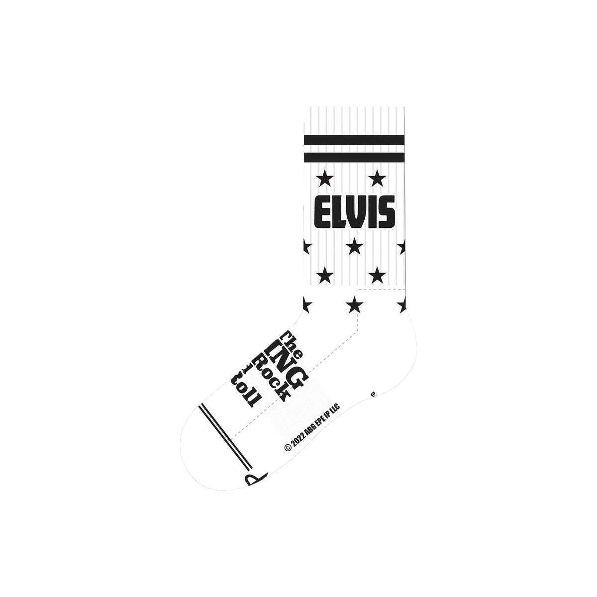 Elvis Presley The King Of Rock And Roll Crew Socks Front