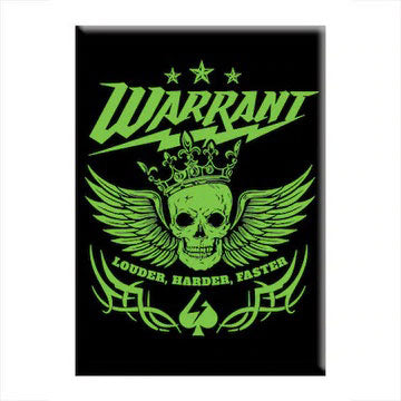 Warrant Green Skull Magnet Front