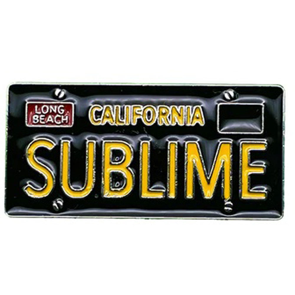 Sublime License Plate Pewter Pin Badge Back