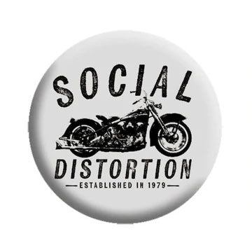 Social Distortion Motorcycle Button Front