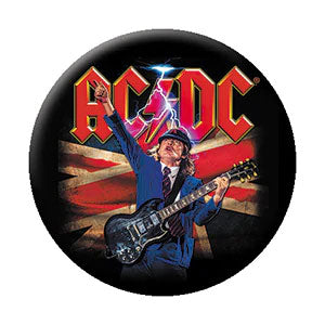 AC/DC Angus British Flag Button Front