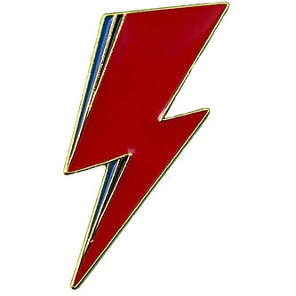 David Bowie Bolt Pewter Pin Badge Front