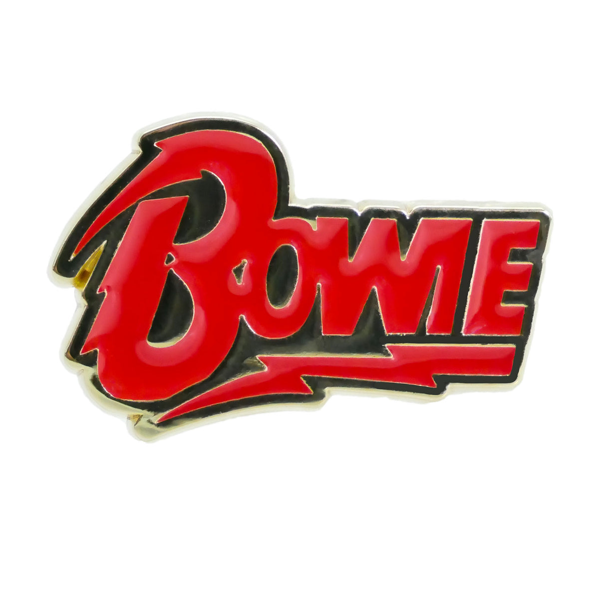 David Bowie Bolt Logo Pewter Pin Badge Back