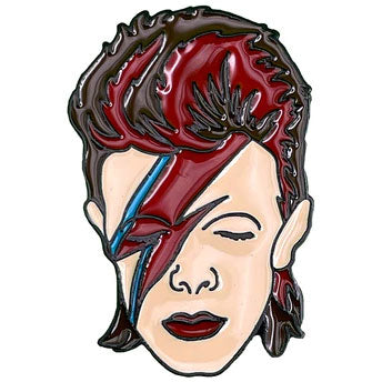David Bowie Aladdin Sane Pewter Pin Badge Front
