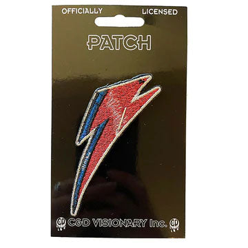 David Bowie Glitter Bolt Carded Embroidered Patch Front