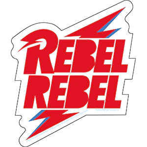 David Bowie Rebel Rebel Bolt Sticker Front