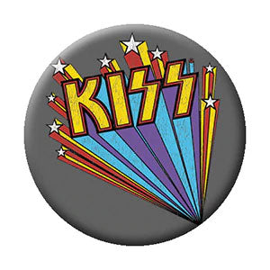 KISS Logo Star Banners Button Front