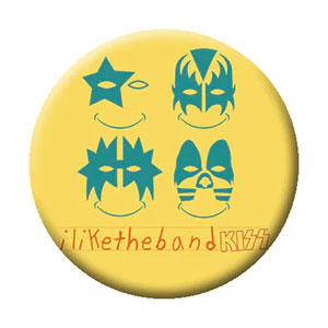 KISS I Like The Band Button Front