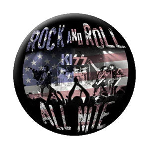 KISS Rock & Roll All Nite Button Front
