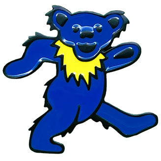 Blue Dancing Bear Pewter Pin Badge
