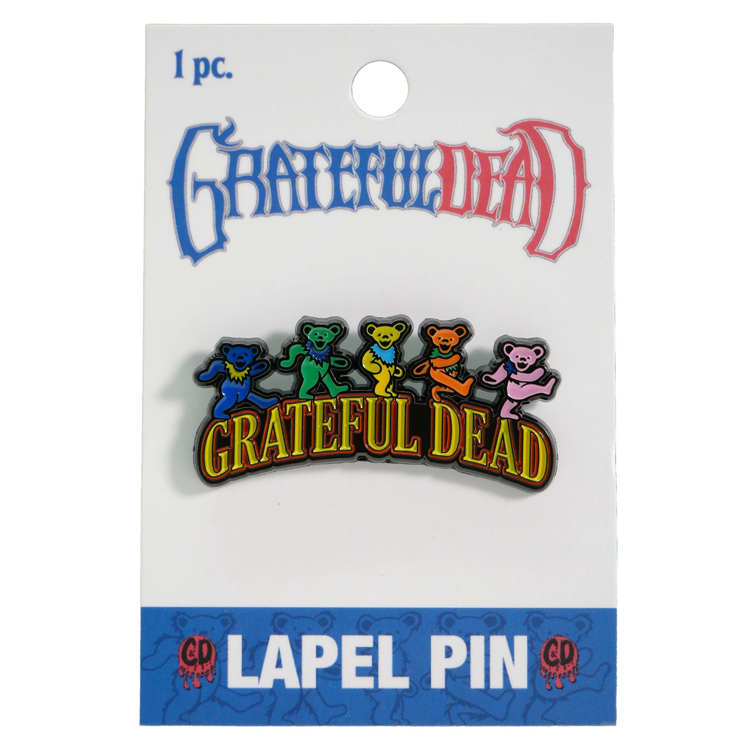 Grateful Dead Dancing Bear Logo Pewter Pin Badge