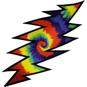 Grateful Dead Tie Dye Lightning Bolt Back Patch Front