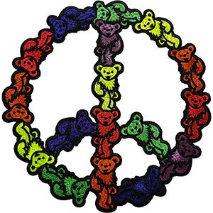 Grateful Dead Bear Peace Sign Back Patch Front