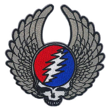 Grateful Dead SYF Silver Wings Embroidered Patch Front