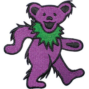 Grateful Dead Purple Bear Embroidered Patch Front