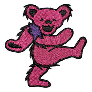 Grateful Dead Pink Bear Embroidered Patch Front