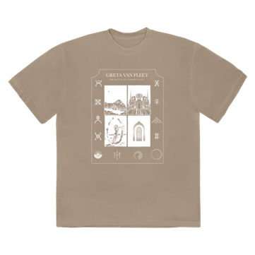 Greta Van Fleet The Battle at Garden's Gate Illustration Tee Sand T-shirt Front