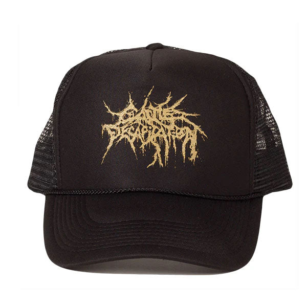 Cattle Decapitation Gold Logo Trucker Cap Front