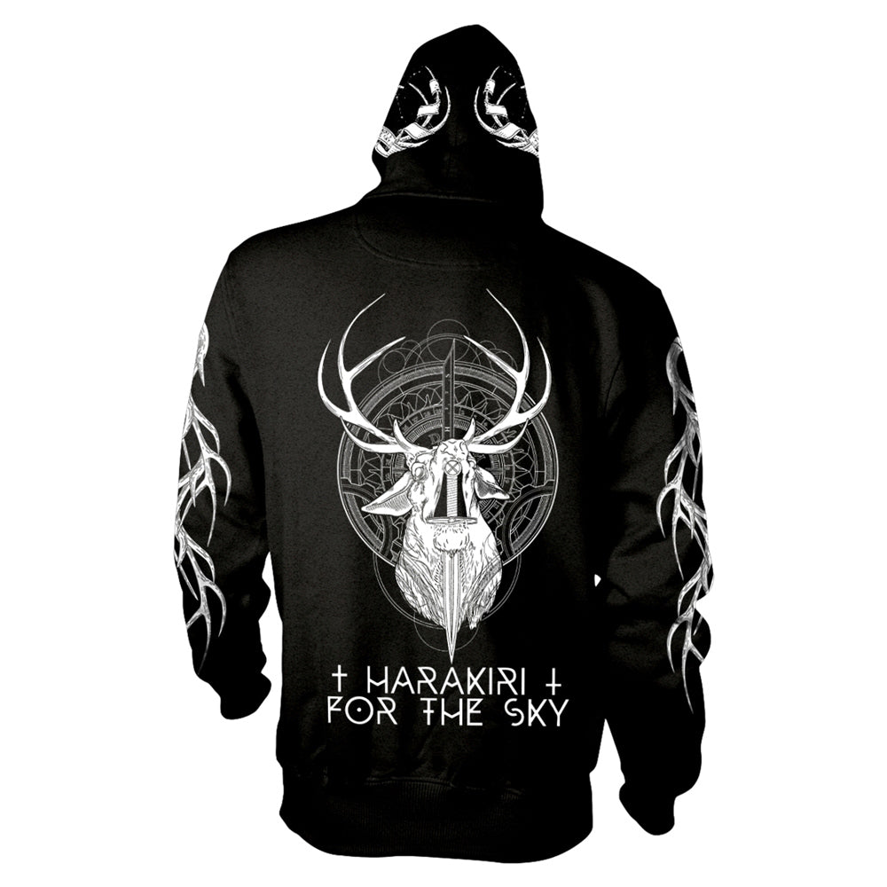 Harakiri For The Sky Deer Zippered Hooded Sweatshirt Back