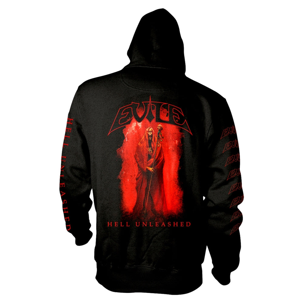 Evile Hell Unleashed (black) Zippered Hooded Sweatshirt Back