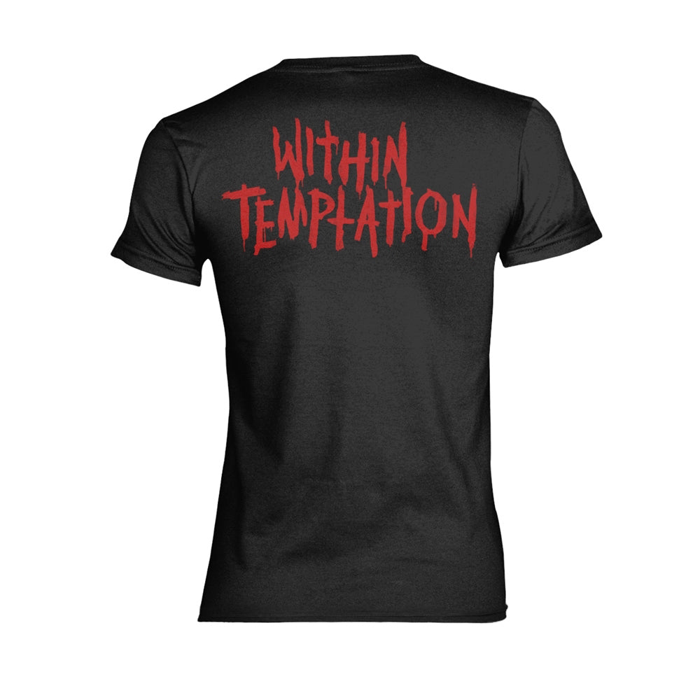 Within Temptation Purge Outline (red Face) Womens T-shirt Back