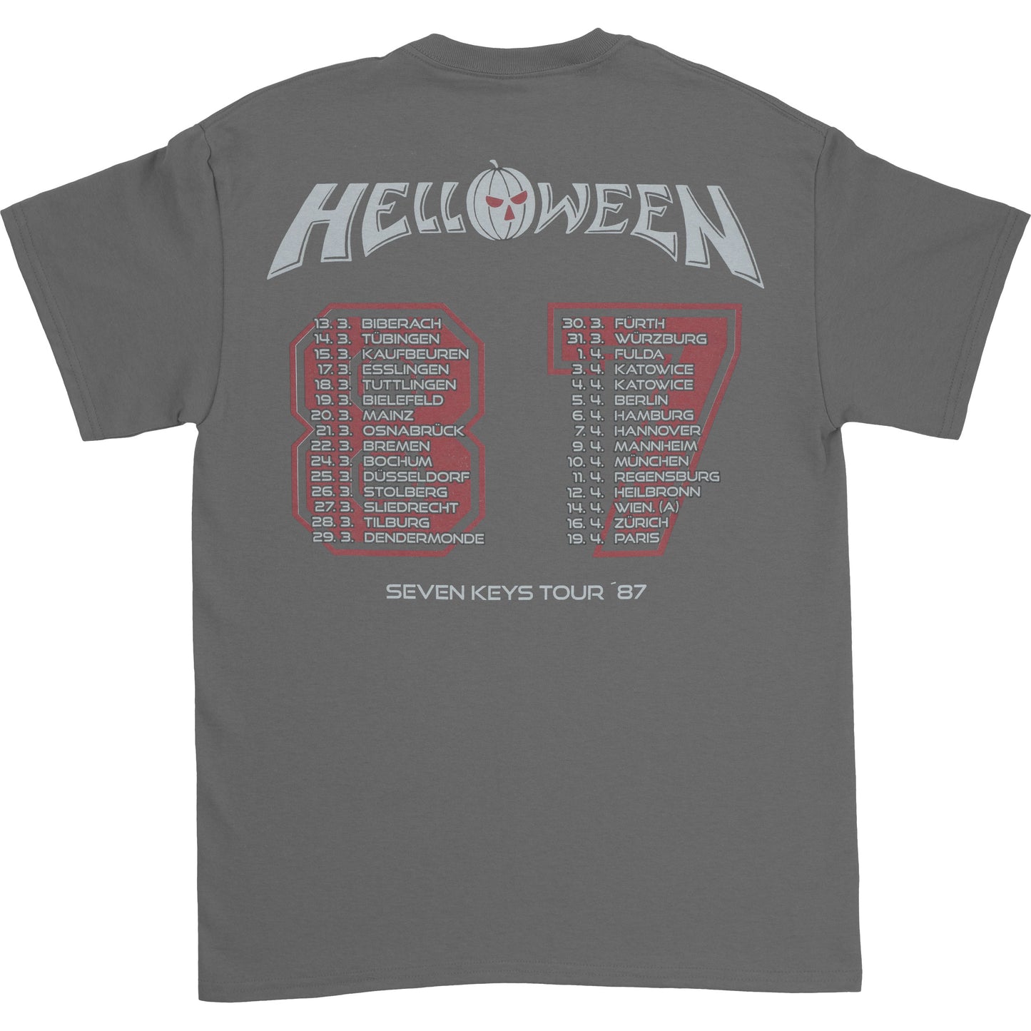 Helloween Keepers Tour Charcoal T-shirt Back