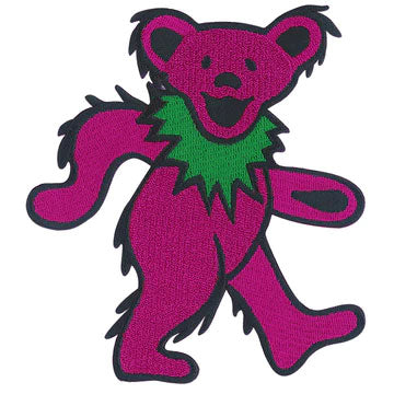 Fuchsia Bear Embroidered Patch