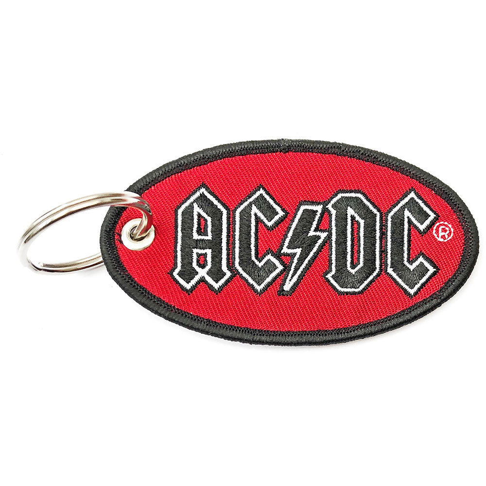 AC/DC Oval Logo Embroidered Key Chain Front
