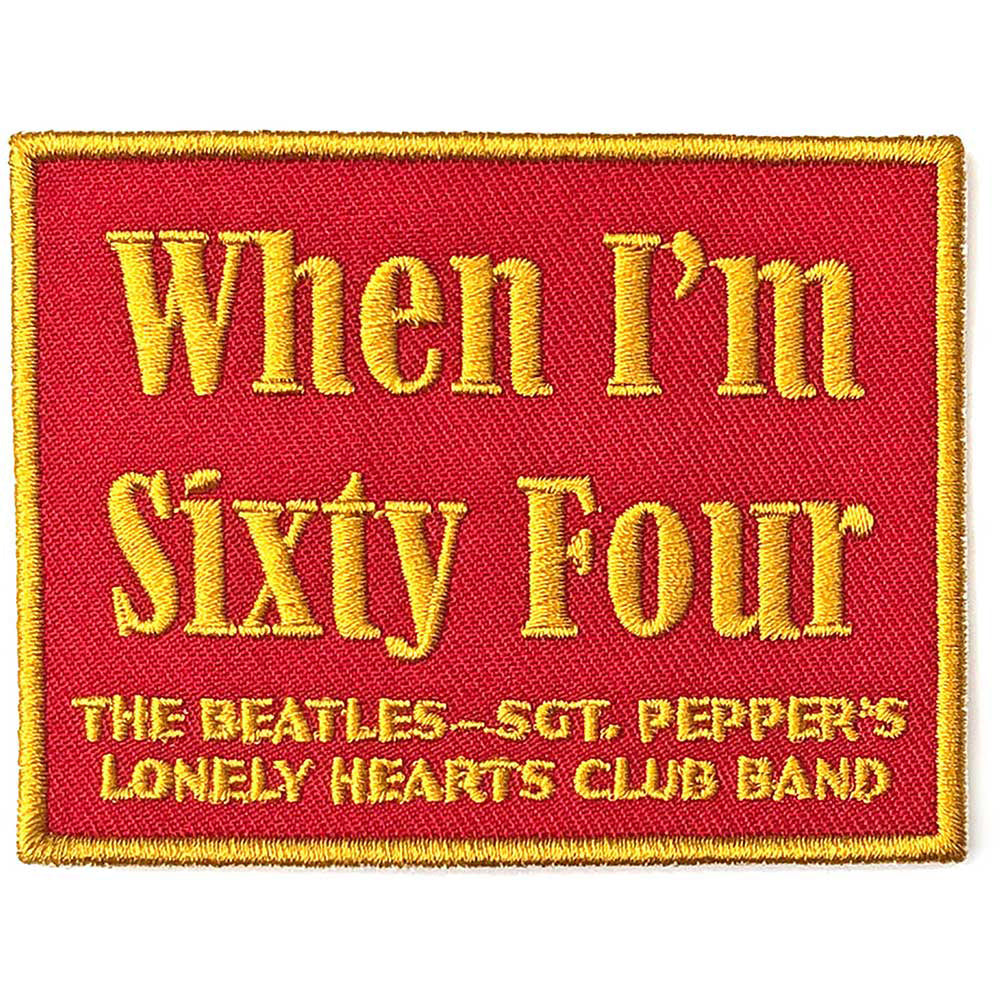 Beatles When I'm Sixty Four Woven Patch Front