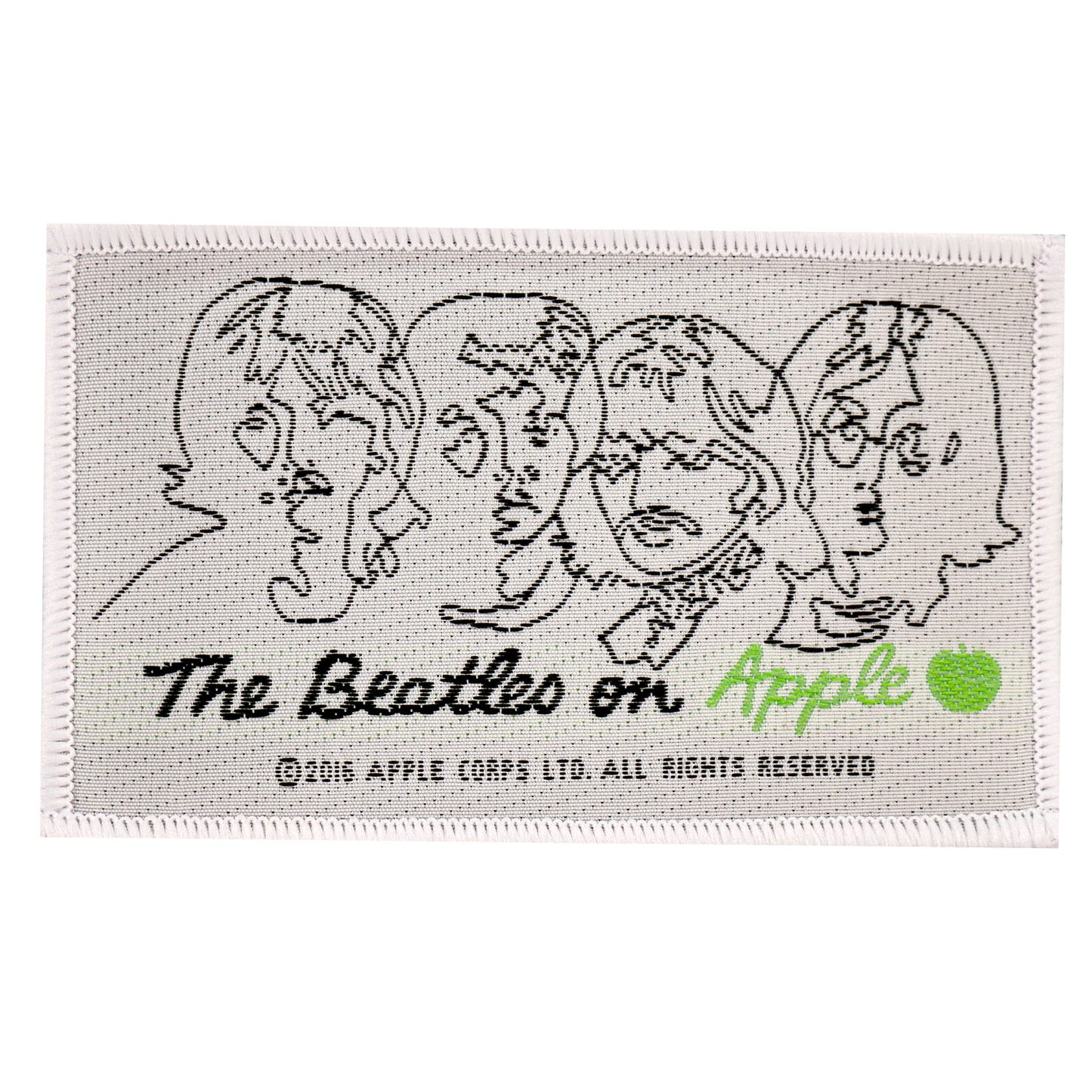 Beatles On Apple (black On White) Woven Patch Front