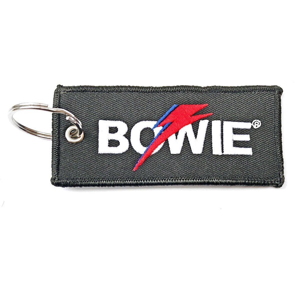 David Bowie Flash Logo Embroidered Key Chain Front