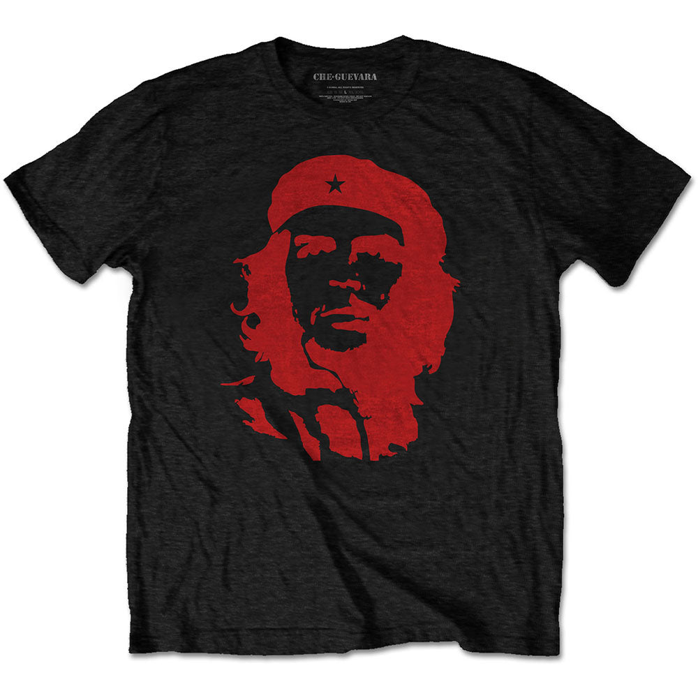 Che Guevara Red On Black T-shirt Front