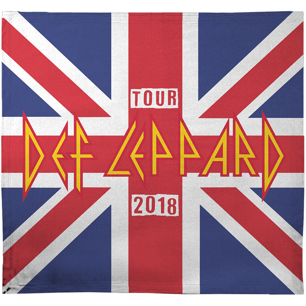 Def Leppard 2018 Tour Union Jack Fleece Blanket Front